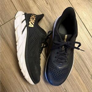 Hoka One One Black and White Athletic Shoes